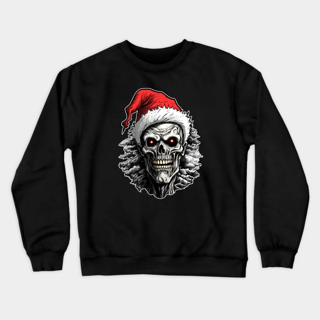 Zombie Santa Merry Christmas Crewneck Sweatshirt by beangeerie